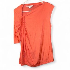 Trina Turk Coral Draped Blouse